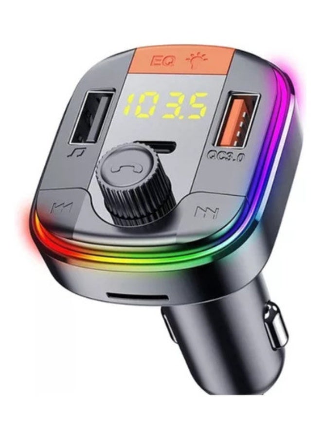 دينكس جهاز إرسال FM بتقنية بلوتوث DX1806 للسيارة، يدعم تشغيل ملفات MP3، شحن سريع QC 3.0 PD بقوة 18 واط، مزود بمنفذ USB لتشغيل الموسيقى والمكالمات بدون استخدام اليدين، وشاشة LED، مع ضمان لمدة عام واحد. - Image 1