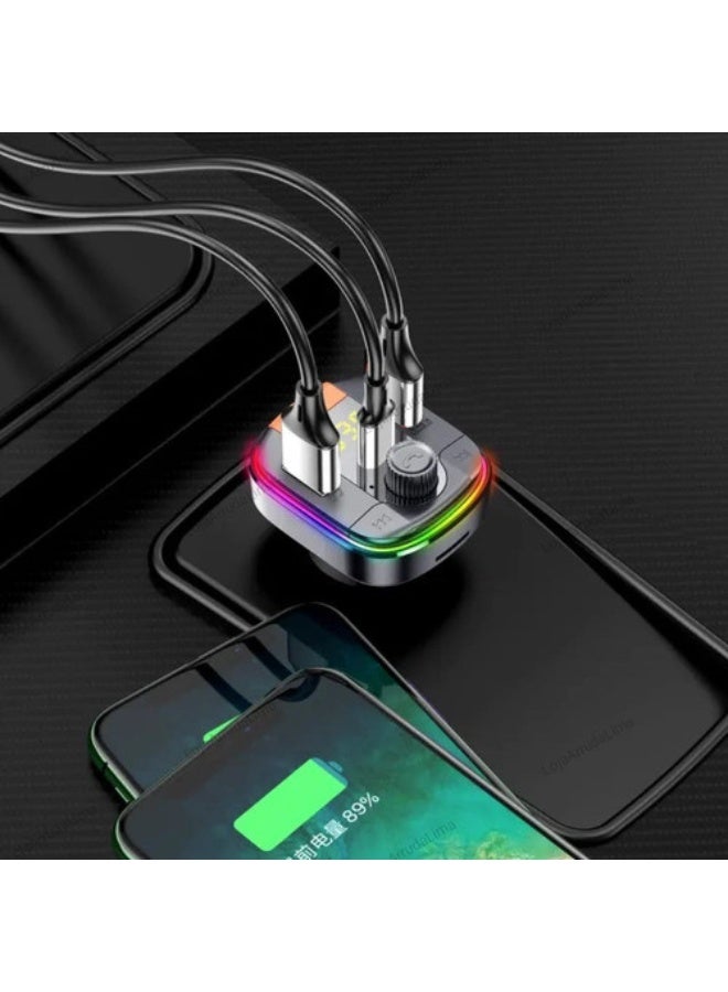 دينكس جهاز إرسال FM بتقنية بلوتوث DX1806 للسيارة، يدعم تشغيل ملفات MP3، شحن سريع QC 3.0 PD بقوة 18 واط، مزود بمنفذ USB لتشغيل الموسيقى والمكالمات بدون استخدام اليدين، وشاشة LED، مع ضمان لمدة عام واحد. - Image 3