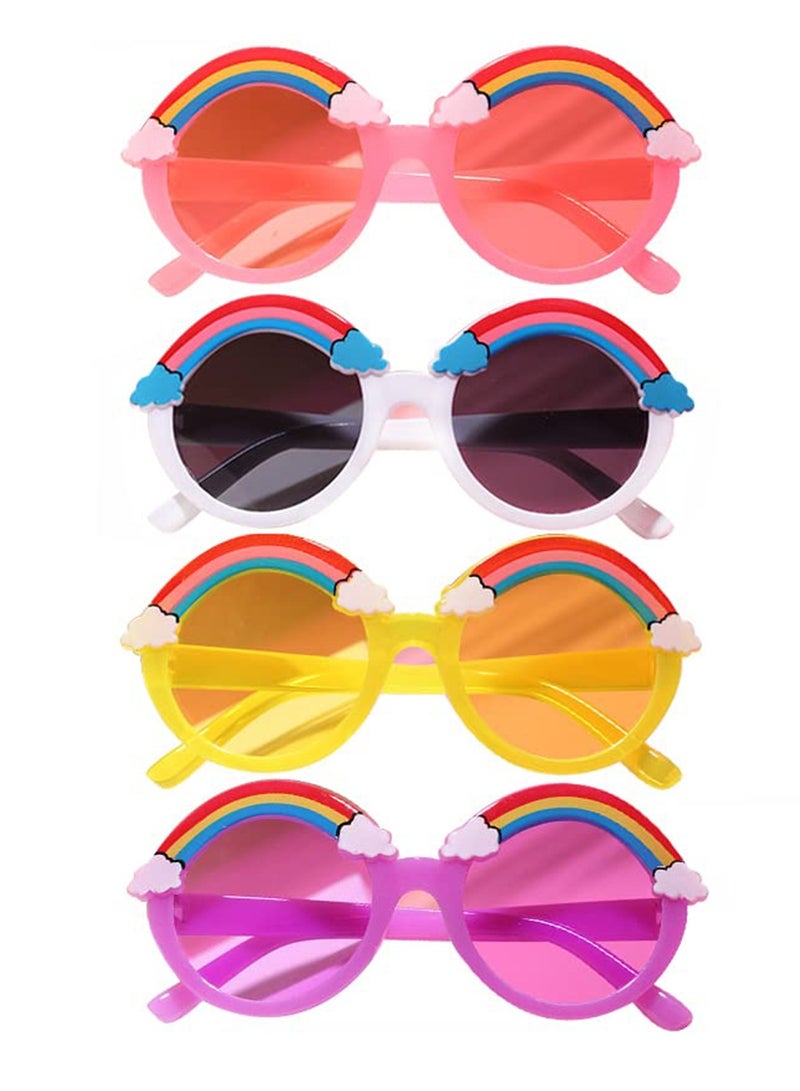 SYOSI 4 Pack Kids Sunglasses Summer Pink Rainbow Toddler Sunglasses for Boys Girls - Image 1