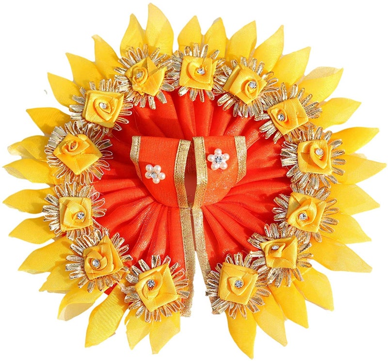 Geetanjali OneStoreIndia Handmade Laddu Gopal jiKrishna ji Designer Dress with Artificial Flower ADAmerican Diamond Pearl StoneLG 50 - Image 1