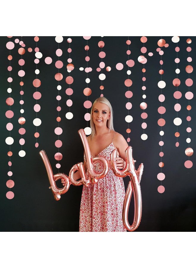 Rose Gold Party Decorations Dusty Pink Circle Dots Garland Blush Pink Hanging Paper Polka Dot Streamer for Birthday Wedding Bridal Shower Bachelorette Engagement Baby Shower Anniversary Party Supplies - pzsku/Z022E73C529F377582EFDZ/45/_/1741329804/70be6e3c-22f5-42b6-bb1f-7830062d8926