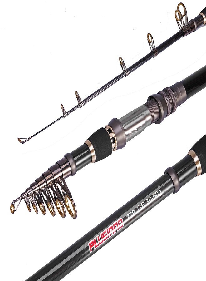 PLUSINNO Telescopic Fishing Rod Pole Spinning Fishing Rod Carbon Fiber Travel Rod for Saltwater Freshwater Rods 2.7M 8.86Ft (ONLY Fishing Rod not Include Reel) - Image 4