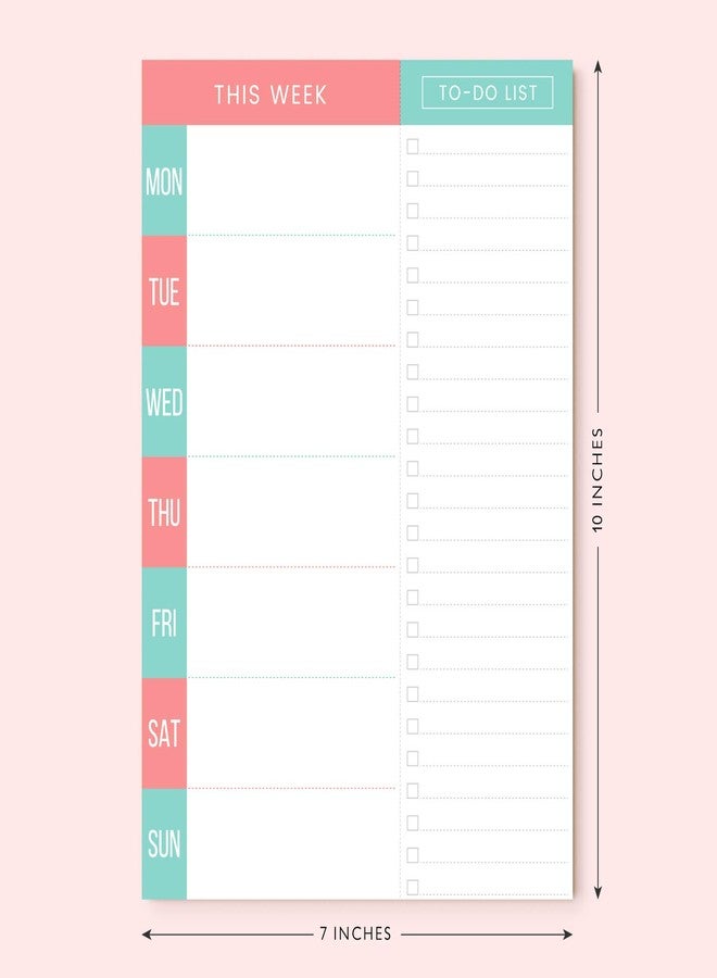 Sweetzer & Orange Daily Planner - Undated 2025 Planner Plus To Do List - Teal/Orange Magnetic Weekly Task list organizer and Day Notepad - Agenda Organizer for College Student, Office or Home - Image 2
