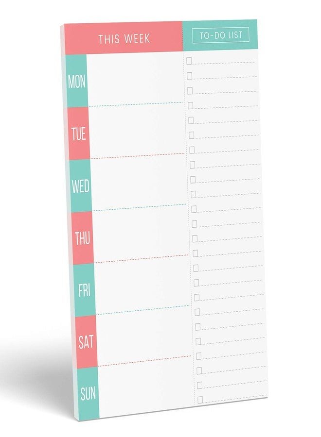 Sweetzer & Orange Daily Planner - Undated 2025 Planner Plus To Do List - Teal/Orange Magnetic Weekly Task list organizer and Day Notepad - Agenda Organizer for College Student, Office or Home - Image 1