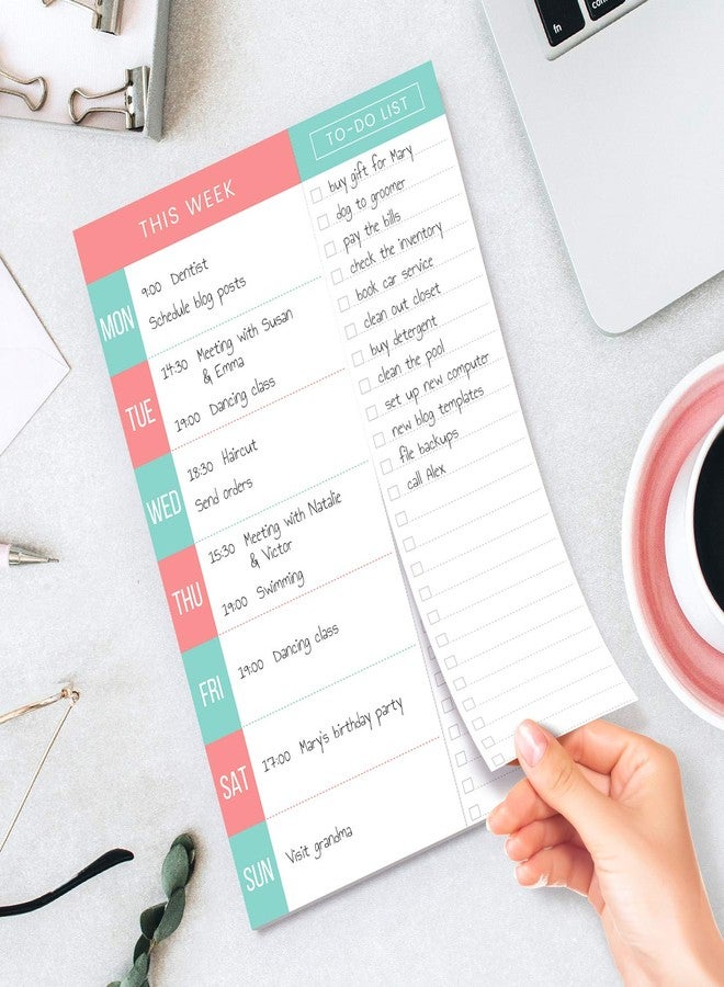 Sweetzer & Orange Daily Planner - Undated 2025 Planner Plus To Do List - Teal/Orange Magnetic Weekly Task list organizer and Day Notepad - Agenda Organizer for College Student, Office or Home - Image 3