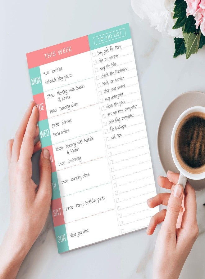 Sweetzer & Orange Daily Planner - Undated 2025 Planner Plus To Do List - Teal/Orange Magnetic Weekly Task list organizer and Day Notepad - Agenda Organizer for College Student, Office or Home - Image 5