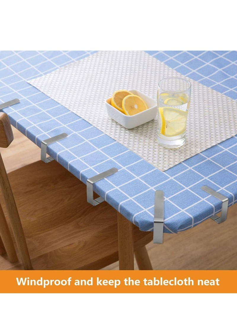 Oasisgalore Tablecloth Clips for Table Cloth, 8 Pack Stainless Steel Table Cover Holder Clamps for Outdoor Picnic (Silver) - Image 1