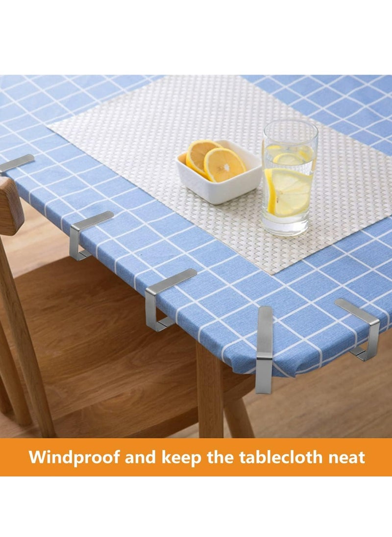 Oasisgalore - Tablecloth Clips for Table Cloth, 8 Pack Stainless Steel Table Cover Holder Clamps for Outdoor Picnic (Silver) - Image 1