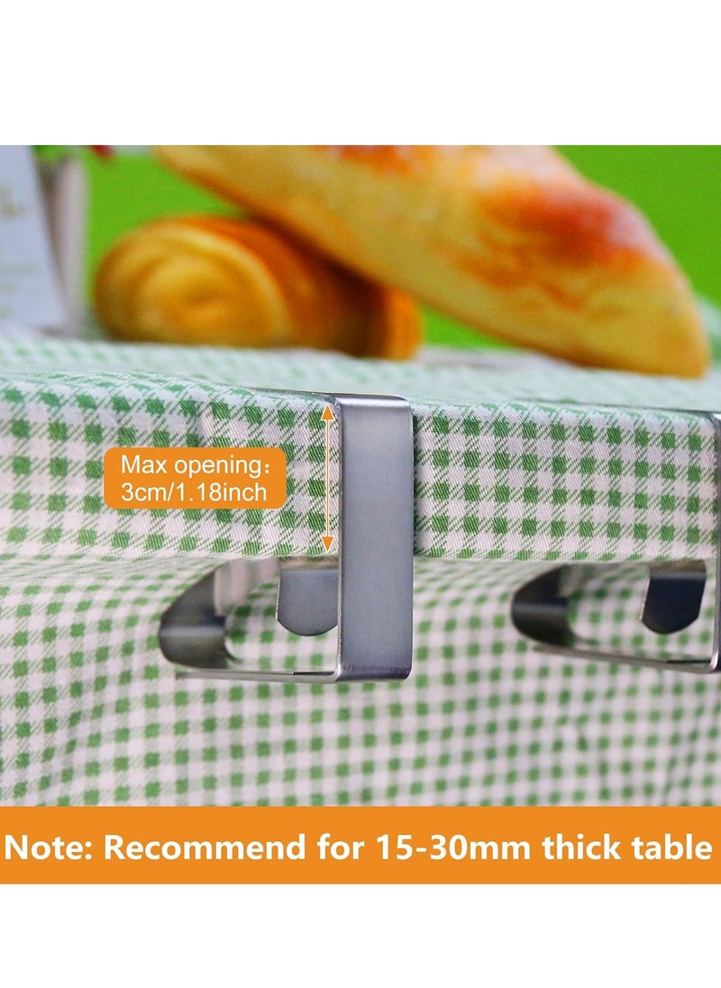 Oasisgalore - Tablecloth Clips for Table Cloth, 8 Pack Stainless Steel Table Cover Holder Clamps for Outdoor Picnic (Silver) - Image 1