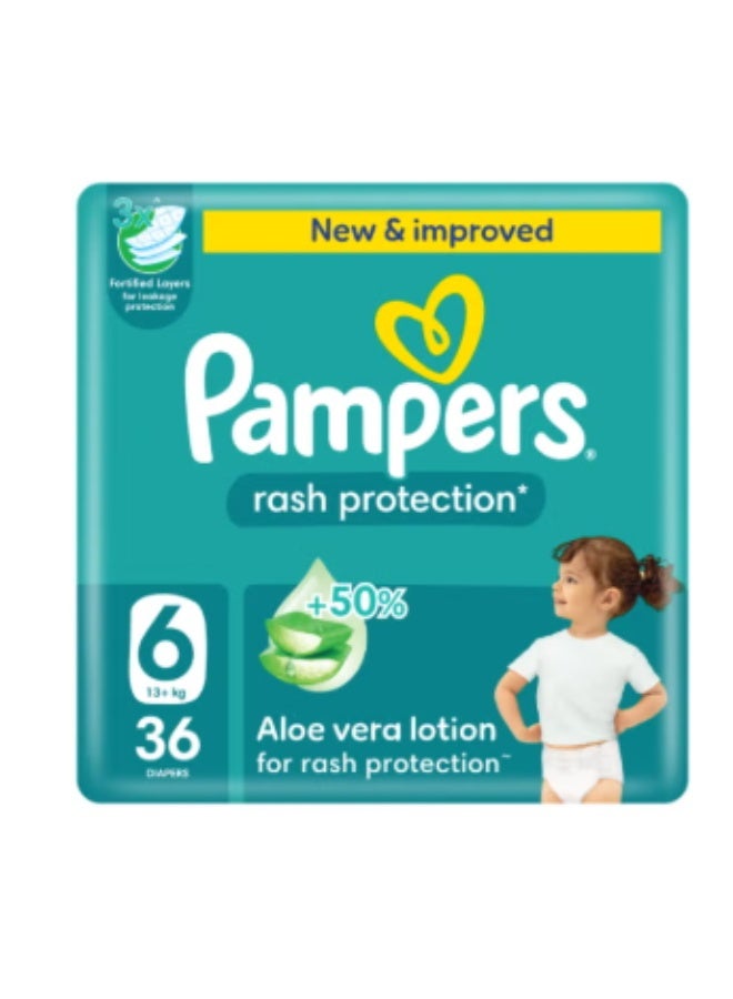 Aloe Vera Taped Diapers Size 6 Mega Pack 36 Count
