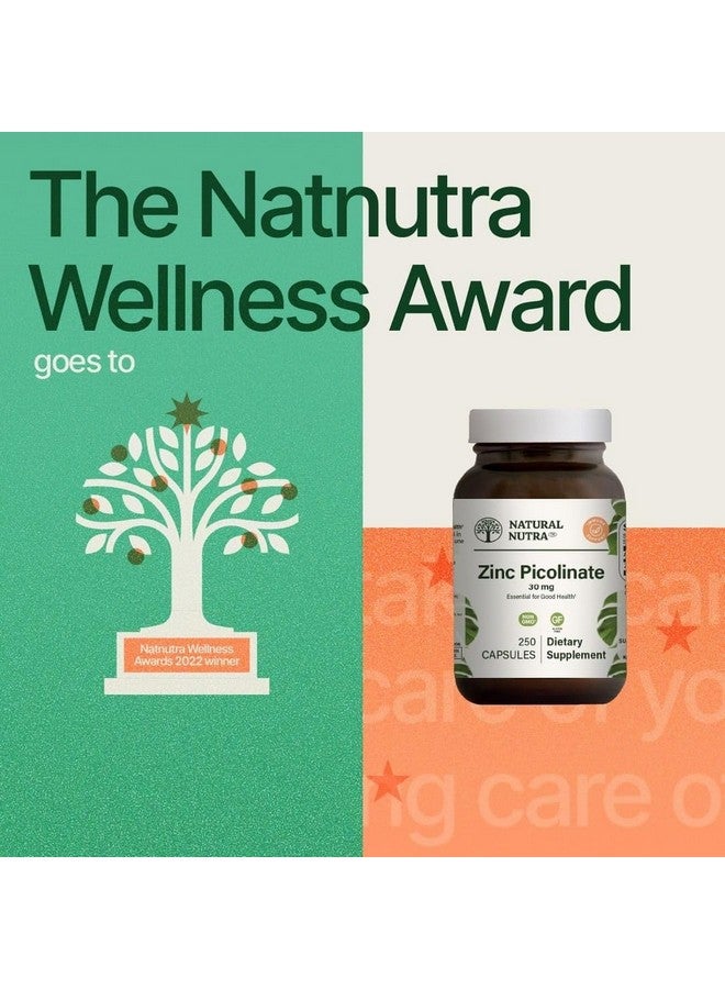 Natural Nutra Zinc Picolinate 30 mg, Double Strength, Raw and Pure, Highly Bioavailable Supplement for Growth and Immune Support, Helps Support Metabolic System, Decrease Common Cold 250 Capsule - Image 5