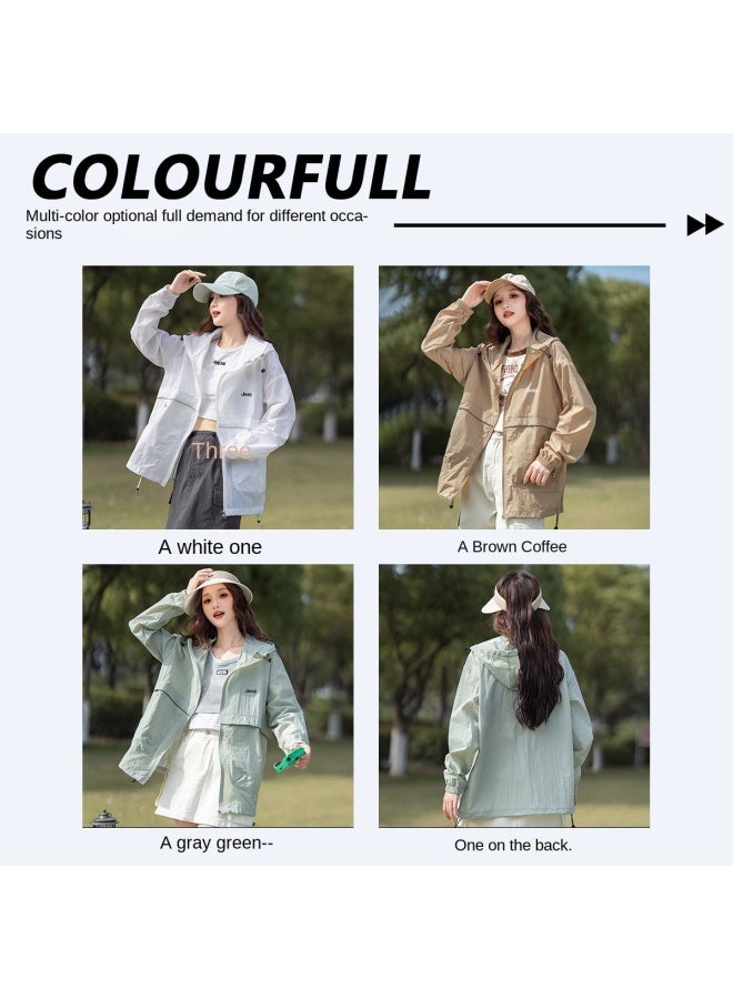 Jeep Lightweight Sun Protection Jacket For Women - Summer Uv Blocking Breathable Outdoor Hooded Cover-up Workwear Skin Jacket - Image 2