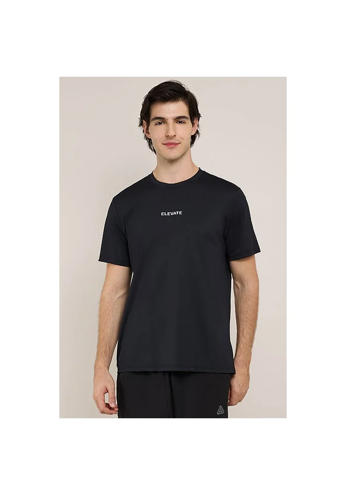 R&b Print Detail Active T-Shirt with Crew Neck and Short Sleeves