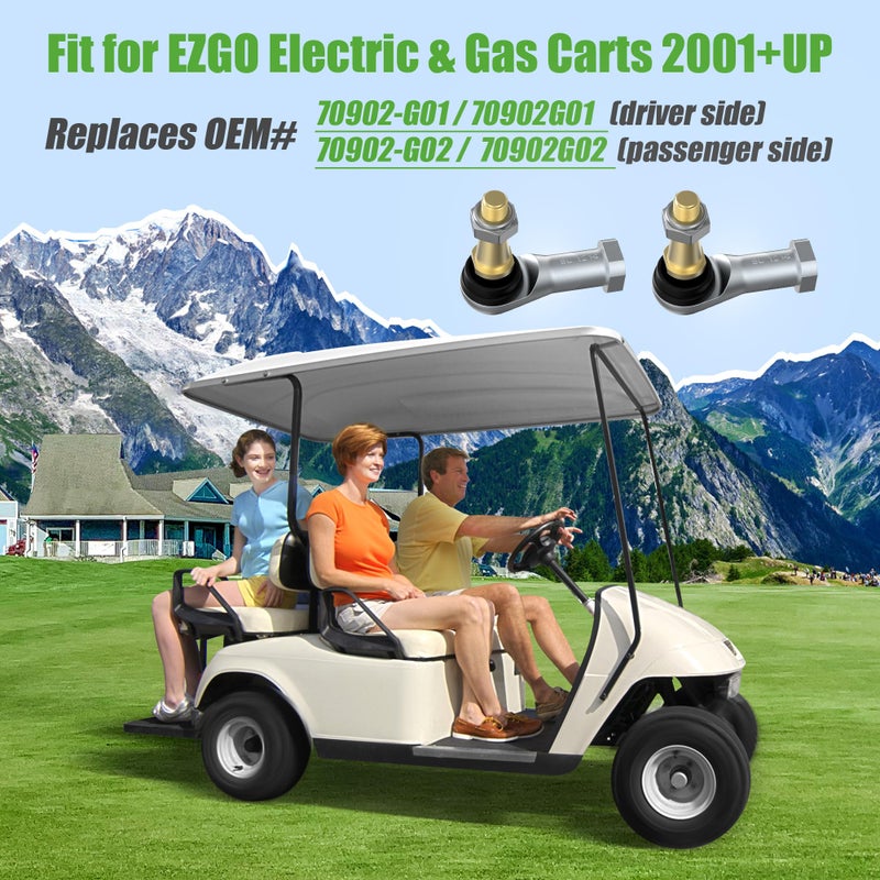 10L0L Golf Cart Tie Rod Ends Ball Joint Kit for EZGO TXT 2001-Up Electric & Gas Models-Driver & Passenger Side Replacement Parts (Fits OEM #70902-G01 70902-G02) - 2-Piece Set - Image 3
