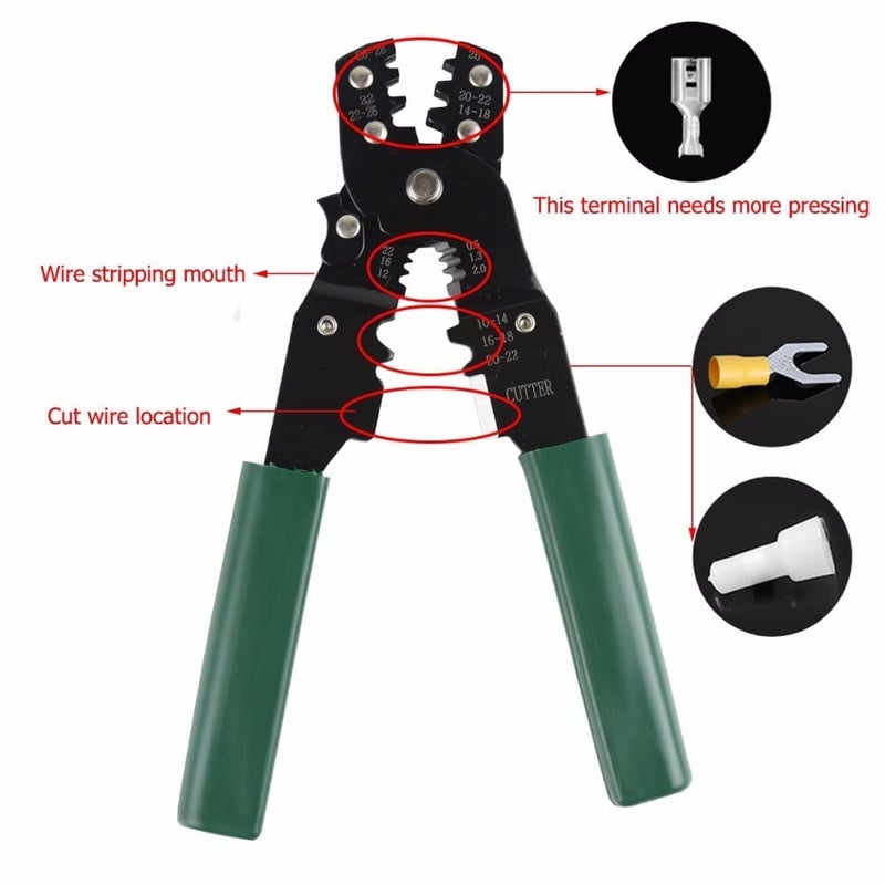 DOTCOM 8-Inch Self-Adjusting Automatic Cable Cutter Crimper, 5 in 1 Multipurpose Tool Wire Stripping Cutting Pliers, 10-24 AWG (0.2~6.0mm²) (Yellow) (WT-21) - Image 4