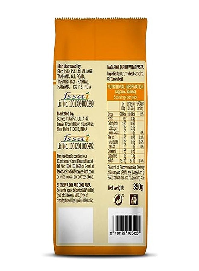 Borges Macaroni Pasta - 350 g | 100% Durum Wheat | High in Protein | Natural Ingredients | Maida Free - Image 3