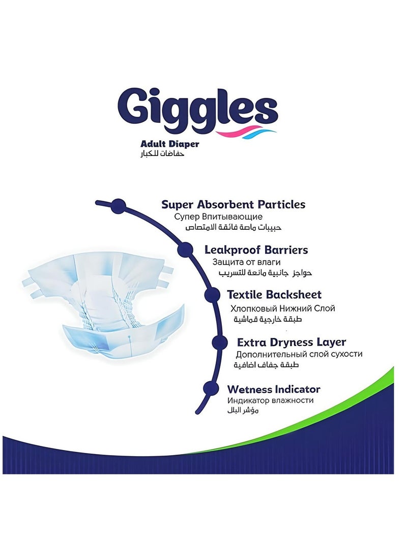 giggles 3 Pack of Giggles Adult Diapers – Size X-Large (Total 90 Pieces, Waist 120–160 cm) - Image 2