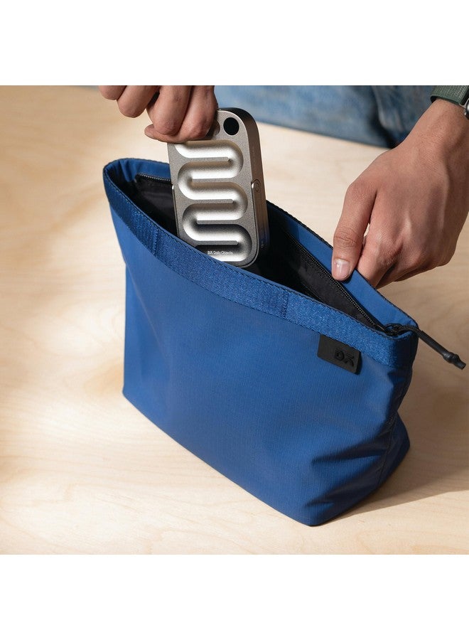 DailyObjects Large Pivot Carry All Pouch for Men and Women |Multi Storage Slip Pockets |Lightweight|Water Repellent|Portable| Recycled Nylon Zippered| Concealed Handles| For Daily Use/Travel (Blue) - Image 3