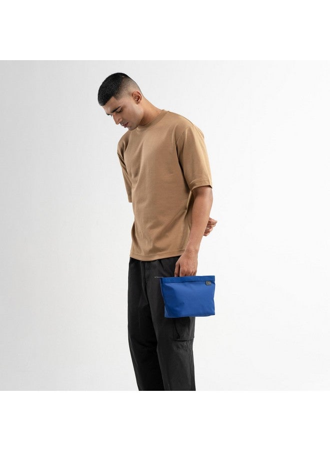 DailyObjects Large Pivot Carry All Pouch for Men and Women |Multi Storage Slip Pockets |Lightweight|Water Repellent|Portable| Recycled Nylon Zippered| Concealed Handles| For Daily Use/Travel (Blue) - Image 4