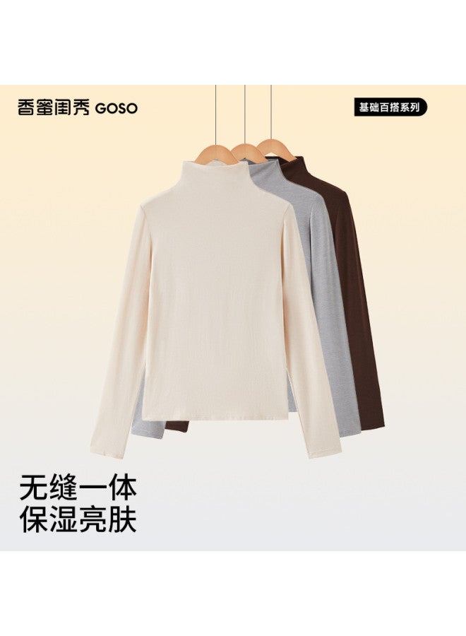 Goso Slimming And Figure-Flattering Windproof Stand Collar Versatile Casual Base Layer Women'S Top - Image 3