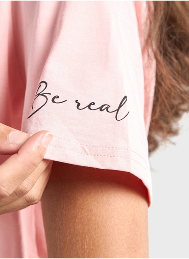 FAV - Printed Pintuck Detail T-Shirt - Image 1
