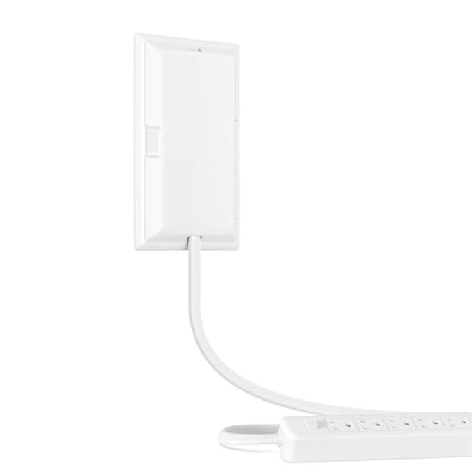 Terficer Outlet Cover Extension Cord 3 Feet, Ultra-Thin Outlet Concealer With Flat Plug Power Strip 5 Ac Outlets, Childproof Flat Extension Cord Outlet Cover, 1875W For Kitchen, Home, Office - Image 4