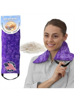 Neck Warmer Microwave Heating Pad, Heated Neck Wrap with Washable Cover - Heating Pad for Neck, Sore Muscles - Microwavable Heating Pad for Cramps, Heat Wrap - 1 Pack-Blue Flowers