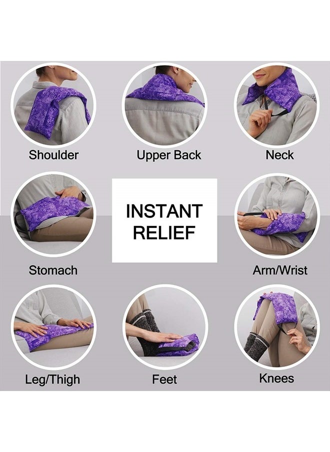 Hot Pockets - Neck Warmer Microwave Heating Pad, Heated Neck Wrap with Washable Cover - Heating Pad for Neck, Sore Muscles - Microwavable Heating Pad for Cramps, Heat Wrap - 1 Pack-Blue Flowers - Image 1