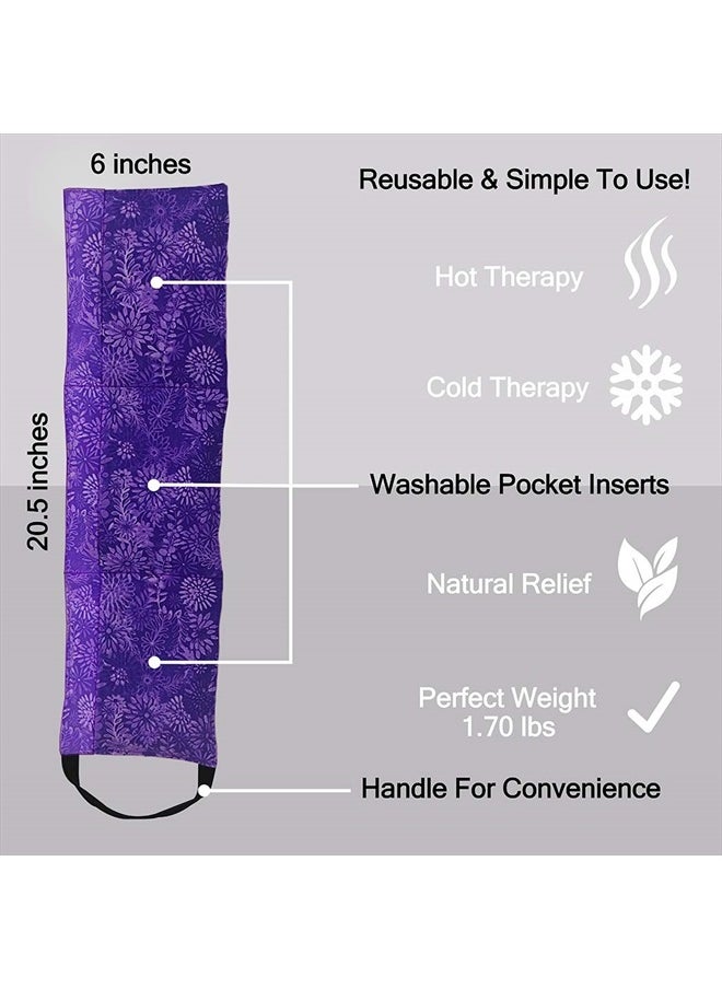 Hot Pockets - Neck Warmer Microwave Heating Pad, Heated Neck Wrap with Washable Cover - Heating Pad for Neck, Sore Muscles - Microwavable Heating Pad for Cramps, Heat Wrap - 1 Pack-Blue Flowers - Image 1