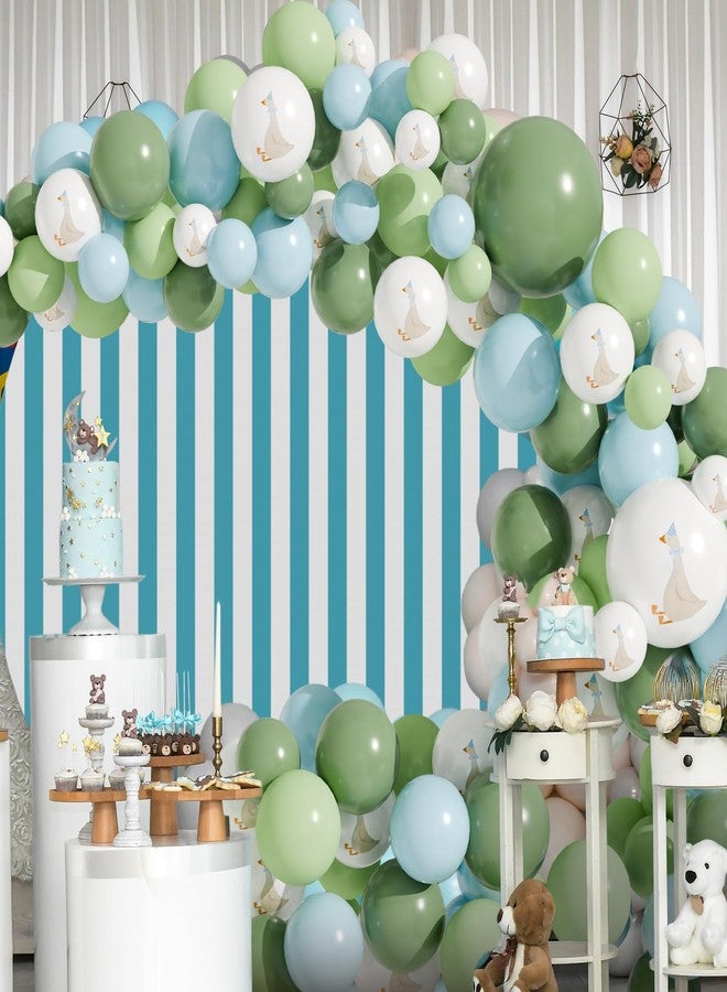 Motionchic 60 Pcs Bow Goose Balloons Set, 12 Inch Pastel Pink Latex Balloons One Silly Goose Birthday Party Decorations Baby Shower Decor(Blue) - Image 5