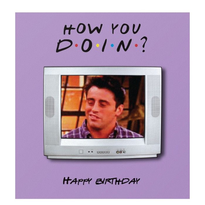 Tache Funny Happy Birthday Greeting Card Blank Inside, How You Doin? Design - Image 2