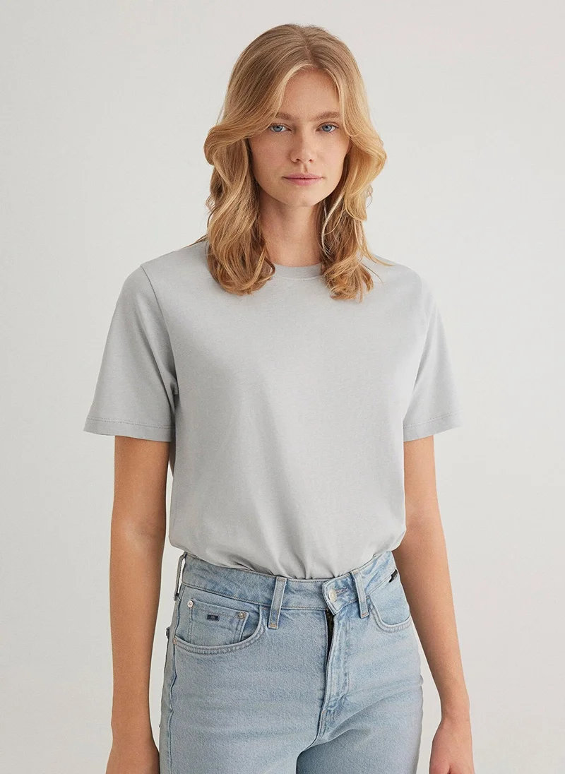 MAVI Crew Neck Grey Basic T-Shirt