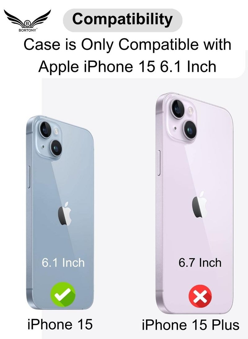 BORTONY iPhone 15 Case 6.1 Inch Anti-Yellowing Anti-Drop iPhone 15 Cover Transparent Slim Crystal Clear Anti-Scratch Protective Case for Apple iPhone 15 - Image 2