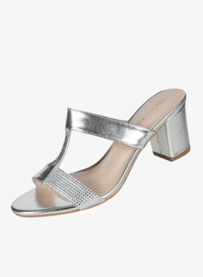 221-230 Zayna Ladies Block Heel Sandals 2G5957-523 Silver