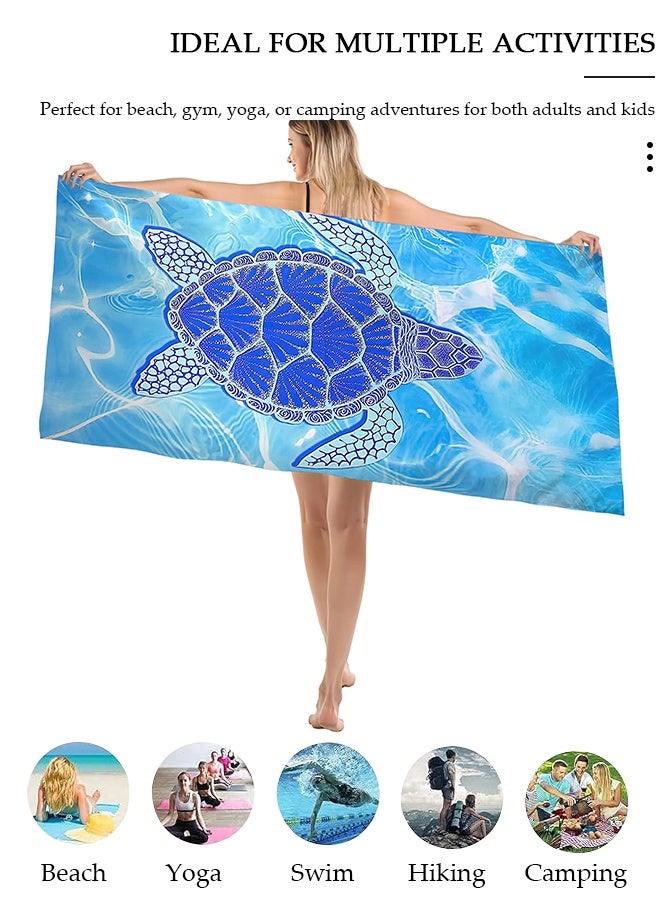 DUNISO Beach Towel, 150*70cm Microfiber Lightweight Thin Beach Towel for Adults Kids Sand Free Quick Dry Super Absorbent Large Towels for Swimming, Pool, Camping, Yoga, Workout, Traveling - Image 5