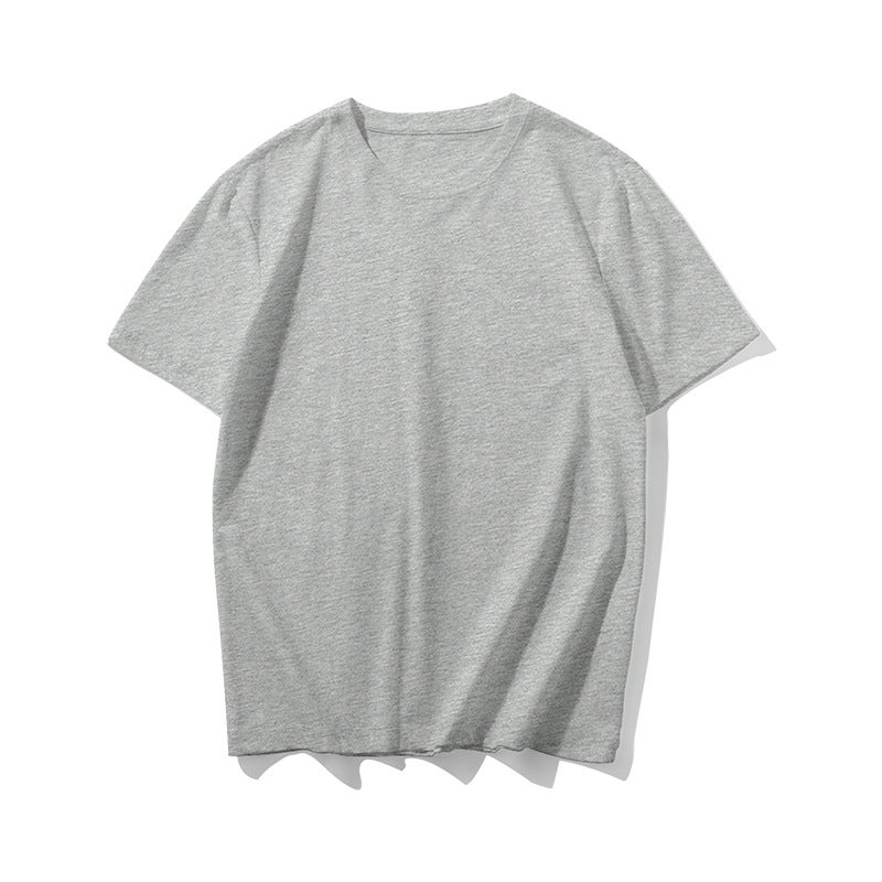 Heavy Cotton T-shirt Short-sleeved T-shirt Logo Printing Advertising Shirt Embryonic Shirt Work Clothes Round Neck T-shirt Customization Light gray