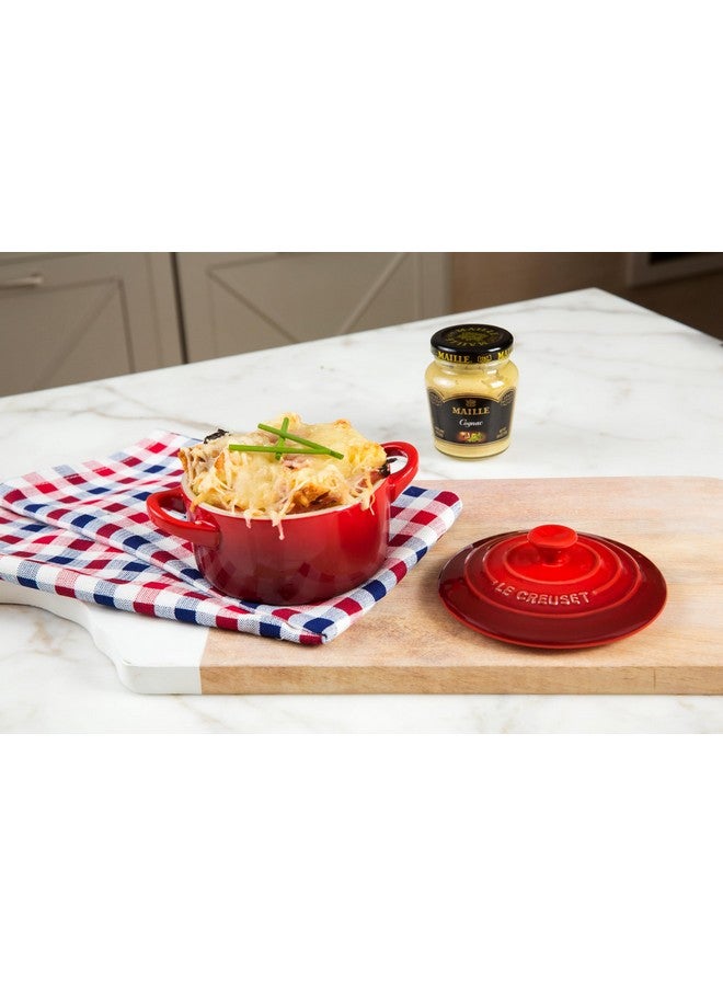 Le Creuset Le Creuset Stoneware Mini Round Cocotte, 8 oz., Cerise  - Image 2