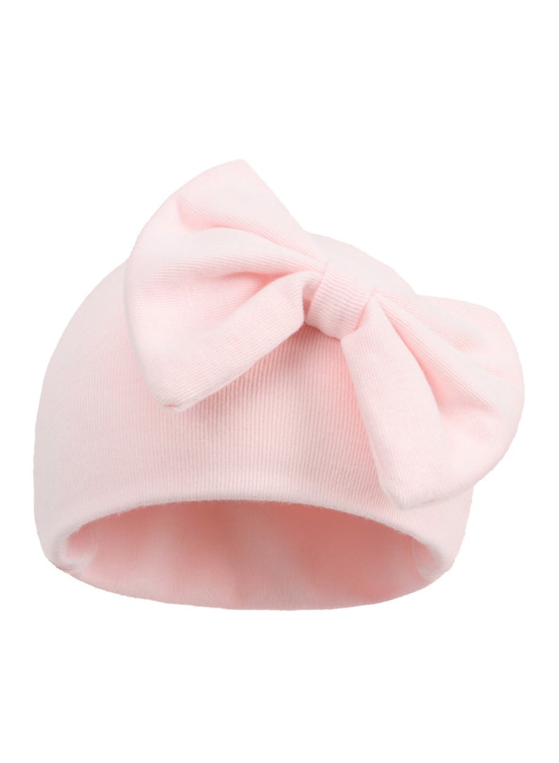 Newborn Bowtie Pullover Hat Pink  - Image 2