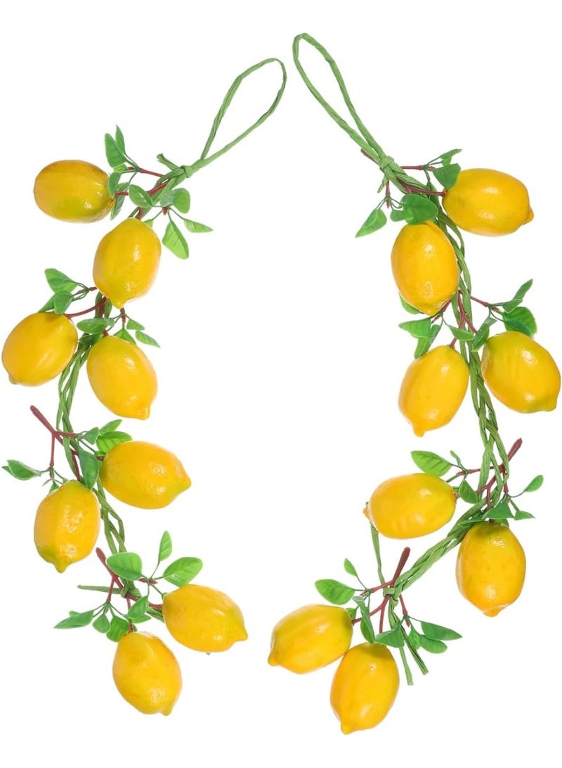 LATIFA 2pcs Hanging Artificial Lemon Branches Artificial Fruit Garland - Image 1