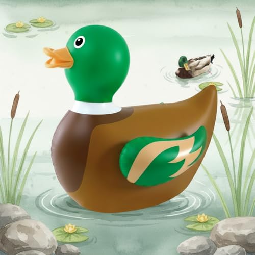 Hungdao بطّة مالارد قابلة للنفخ 1 قطعة بطول 4 أقدام للصيد عيد ميلاد عملاق - Image 1
