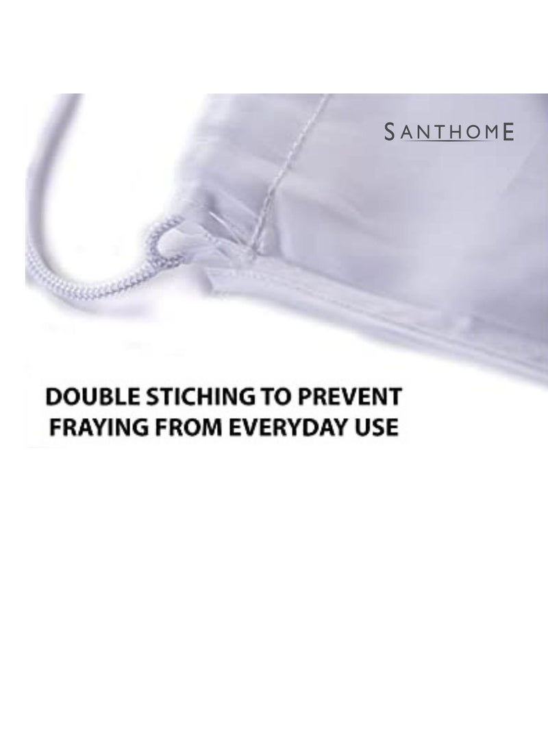 SANTHOME Drastin 210D Polyester Drawstring Bag Lightweight Promotional Tote Adjustable Carry Strings Cinch Sack Gym Sport Traveling String Bag for Men Women - 12 Pack, White - Image 3