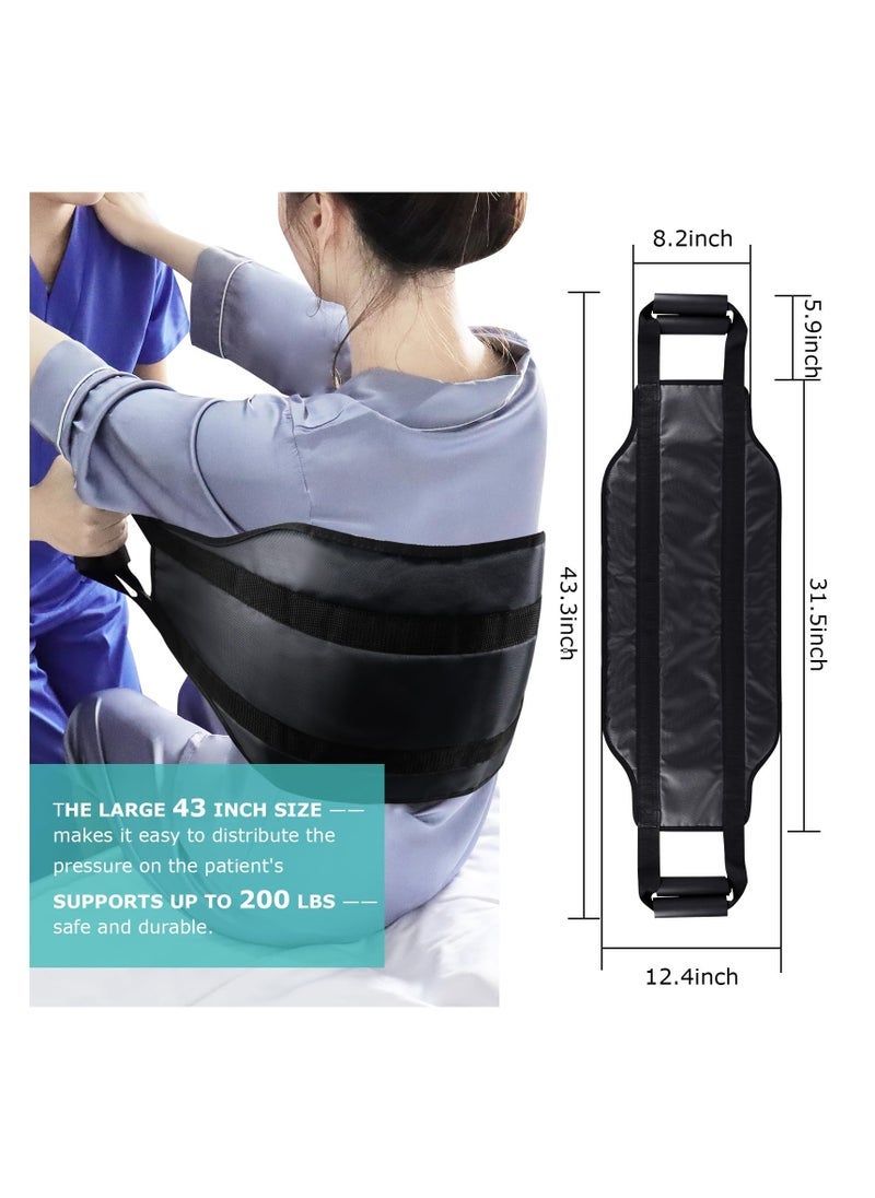 SYOSI 31.5 Inch Padded Bed Transfer Nursing Sling, Elderly Safety Lifting Aids Home Bed Assist Handle Back Lift Mobility Belt for Patient Care Nursing Transfer Sling Handle Back Lift Mobility Belt - Image 2