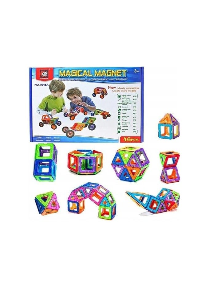 Generic - Magnetic Magnet 46 pcs-Educational magnetic building blocks plastic connector toys for kids - Image 1