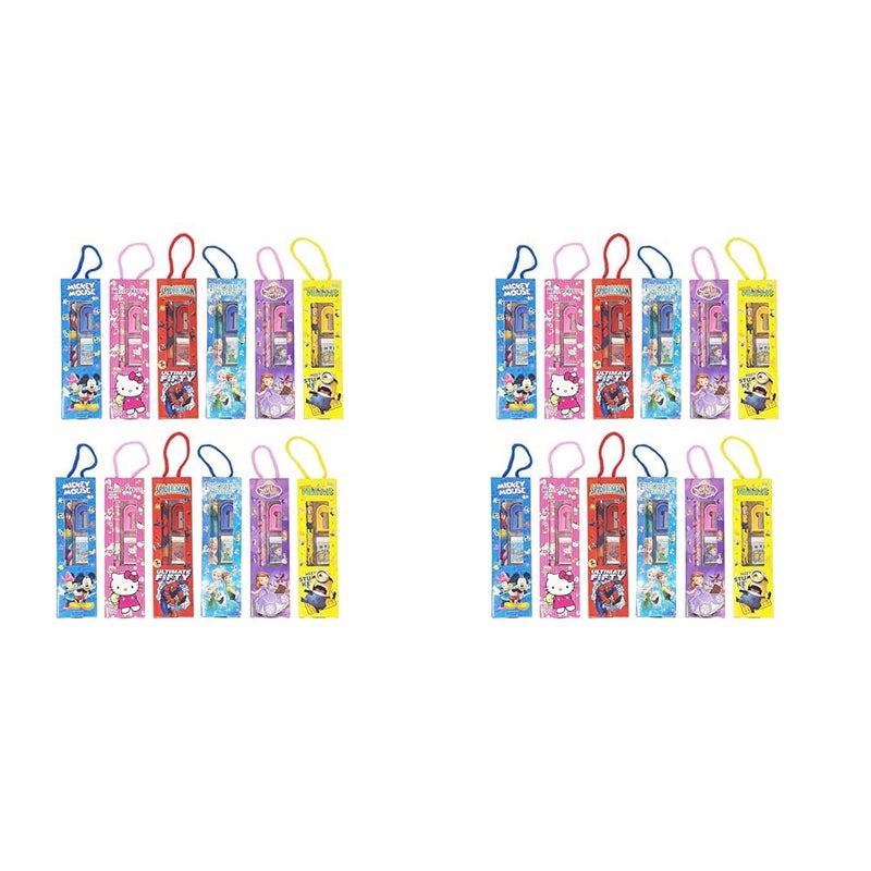 Birthday Party Return Gifts Mix Stationery Kit Set in a Fancy Box for Kids (Pack of 24)