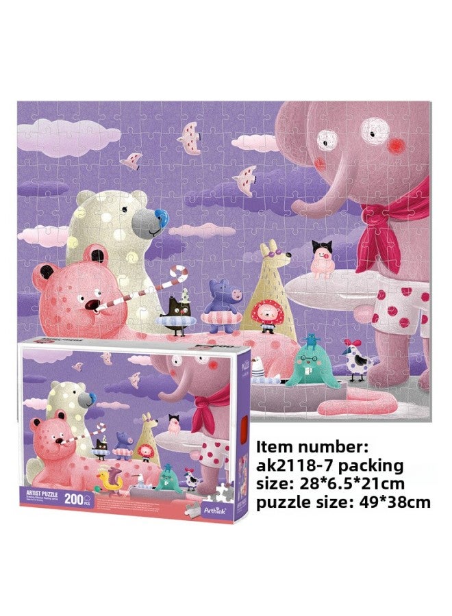 Jigsaw Puzzle 200 Piece Paper Jigsaw Puzzle Educational Toys Toys Children's Gifts Wholesale-Color:Healing Series -6(200 Tablets) - Image 1
