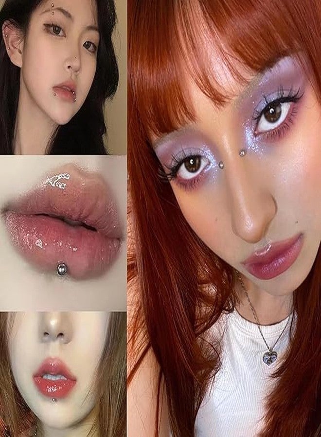 سكويشي مجموعة من 8 قطع من مجوهرات الجسم العصرية للحفلات وجلسات التصوير، تتضمن ثقبًا مزيفًا للشفاه وثقبًا للأنف بدون ثقب. - Image 3