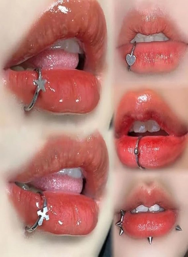 سكويشي مجموعة من 8 قطع من مجوهرات الجسم العصرية للحفلات وجلسات التصوير، تتضمن ثقبًا مزيفًا للشفاه وثقبًا للأنف بدون ثقب. - Image 2