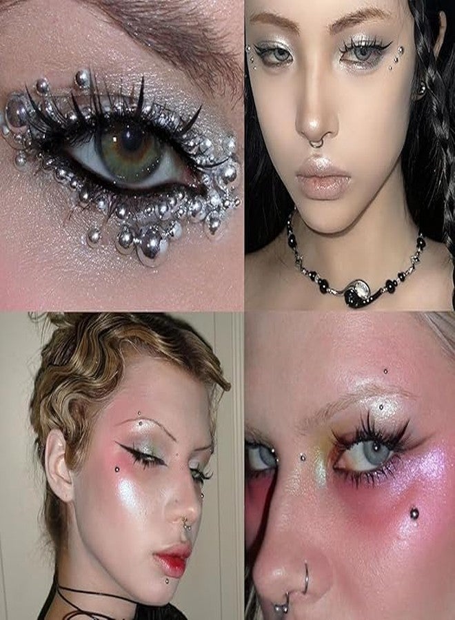 سكويشي مجموعة من 8 قطع من مجوهرات الجسم العصرية للحفلات وجلسات التصوير، تتضمن ثقبًا مزيفًا للشفاه وثقبًا للأنف بدون ثقب. - Image 5