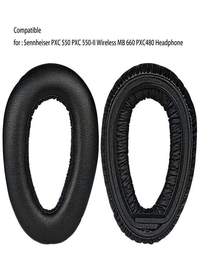 jingewell Replacement Ear Pads Cushions for Sennheiser PXC 550 PXC 550-II Wireless MB 660 PXC480 Series Headphones Earpads, Headset Leather Ear Cups Repair Parts (Black Cushions for Sennheiser PXC 550) - Image 2
