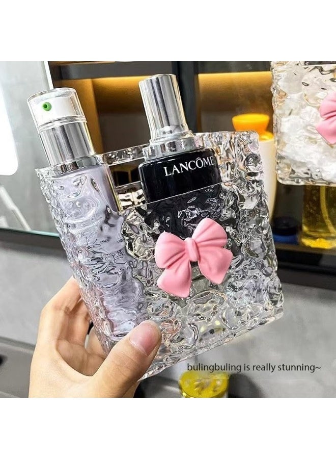Clear acrylic organizer. Its modern design makes your makeup corner or bathroom more organized and elegant. Stylish and modern shape. Multi-use for makeup tools or toothbrushes. - Image 5